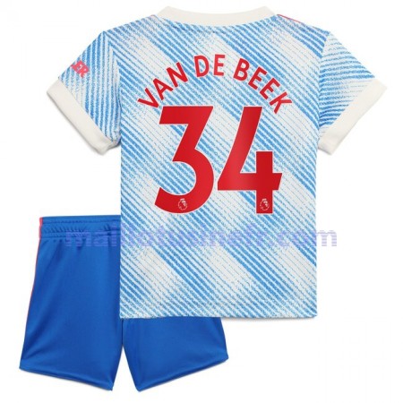 Maillot de Foot Manchester United Donny Van De Beek 34 Extérieur 2021-22 - Enfant